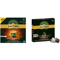 Jacobs Kaffeekapseln Guten Morgen XL Intense - 10er Pack (10 x 20 Getränke) & Kaffeekapseln Espresso Intenso, Intensität 10 von 12, 200 Nespresso®* kompatible Kapseln, 10 x 20 Getränke
