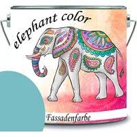 elephant color hochwertige Fassadenfarbe auf Silikonharz Sockelfarbe Betonfarbe (1 L, RAL 6027 - Lichtgrün)