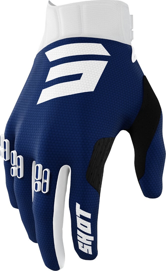 Shot Aerolite Gradient Motorcross handschoenen, zwart-wit-blauw, 2XL