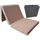 Natalia Spzoo Faltmatratze Klappmatratze 180x80x10 cm mit Aufbewahrungstasche (Taupe 2019)