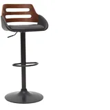 miliboo Design-Barhocker höhenverstellbar  schwarz/Walnuss