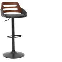 miliboo Design-Barhocker höhenverstellbar  schwarz/Walnuss