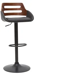 miliboo Design-Barhocker höhenverstellbar  schwarz/Walnuss