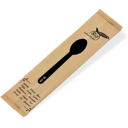 VEPATIM 100x BIO-Nature Holzlöffel Löffel aus Holz einzeln hygienisch verpackt 16cm