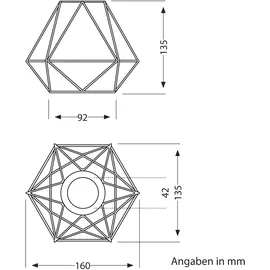 ledscom.de 3 m Textilkabel RETRA, Vintage, Stecker, Schalter, schwarz, Käfig-Schirm