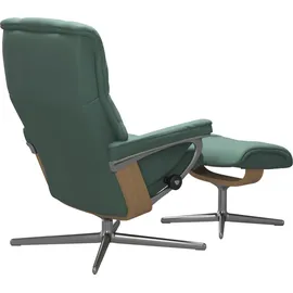 Stressless Relaxsessel STRESSLESS "Mayfair", grün (aqua grün paloma), B:79cm H:102cm T:73cm, Leder PALOMA: PALOMA ist ein durchgefärbtes Semianilin-Möbelleder mit natürlicher Narbung., Sessel, Relaxsessel, mit Hocker, mit Cross Base, Größe S, M & L, Holzakzent Eiche