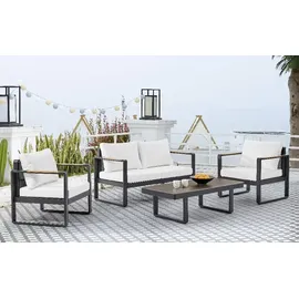 Happy Home Gartenmöbel Lounge-Set mit Sofa & Coffee Table schwarz/beige