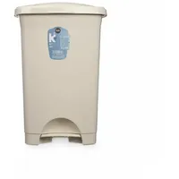 BigBuy Home Mülleimer mit Pedal, Beige, Kunststoff, 50 l,