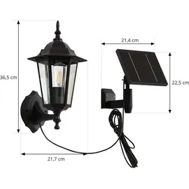 LINDBY Solarleuchte Aluminium 21,7 cm x 17 cm x 36,5 cm 1-flammig schwarz