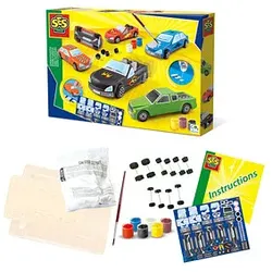 SES Creative® Gipsgießen-Set Autos mehrfarbig