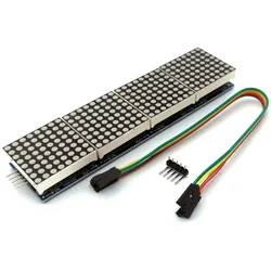BerryBase Max7219, 4-in-1 LED Punkt-Matrix-Display Modul, 8x8, SPI-Bus, 5V, 10MHz - Farbe: blau