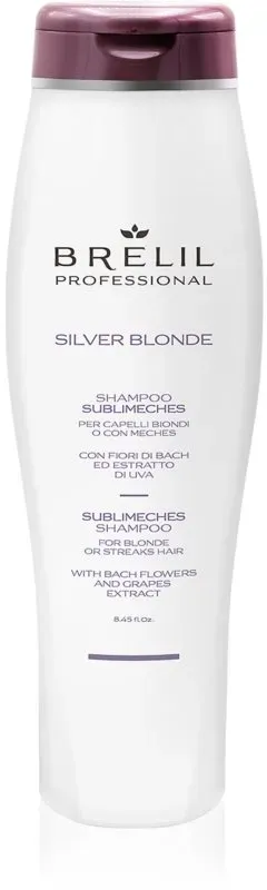 Brelil Professional Silver Blonde Sublimeches Shampoo Shampoo zum Neutralisieren von Gelbstich für blondes und meliertes Haar 250 ml