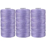 3 Stücke 1.5mm Polyester Garn,MoreChioce Polypropylen-Kordel Makramee-Kordel Makramee Seil Häkelgarn Makramee Garn Polyester Macrame Cord Häkeltasche Kordel für Strickwaren,Hell Lila #B