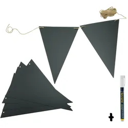 Securit® Tafelkreide-Flaggen – Inkl. Kreidemarker & 4m Seil – 12er-Set