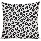 Kissenbezug 80x80 Schwarz Weiß Kopfkissenbezug 80x80 Superweicher Baumwolle Hanf Couchkissen Resistent Atmungsaktiv Kissenbezüge 80x80 Verdecktem Zip Voll Sofakissen 80x80cm/1 Pcs