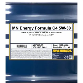 Mannol Energy Formula C4 MN7917-DR 5W-30 208 l