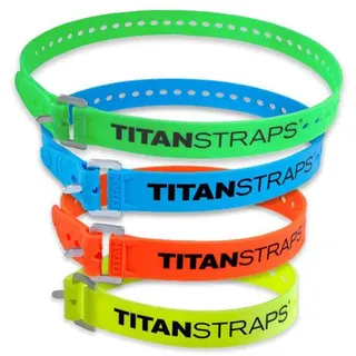 Titan Straps Sicherheitsgurt-Set zum Sichern von Splits, Lastenfahrrädern, Gartenschläuchen, Holzbearbeitungsprojekten - 31,8 kg, Arbeitslast, 50,8 cm/63,5 cm/76,2 cm/91,4 cm Länge, 50,8 cm Gelb/63,5