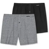 SCHIESSER Herren 2 Pack Boxershorts Baumwolle Jersey Weich Unterwäsche, Schwarz_180931, M