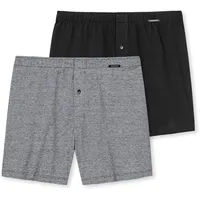 SCHIESSER Herren 2 Pack Boxershorts Baumwolle Jersey Weich Unterwäsche, Schwarz_180931, M