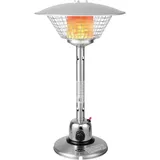 GOPLUS Terrassenheizer, Gasheizstrahler aus Aluminium & Edelstahl, Wärmestrahler mit Barometerregler & Gasschlauch & Kippschutz & Flammschutz,