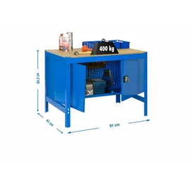 Proregal Werkbank, Anthrazit, Metall, 90x84x61 cm, Freizeit, Heimwerken, Werkstatt, Werkbänke