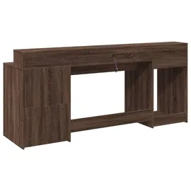 vidaXL Gaming-Tisch Braun Eichen-Optik