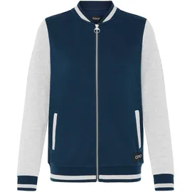 Oxmo Sweatjacke OXMO "Trainingsjacke OXOnana", Damen, Gr. M, blau (insignia blau), Obermaterial: 80% Polyester PES. 20% Baumwolle CO., Sweatjacken Sweatjacke