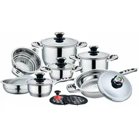 Michelino® Kochtopfset 16-teilig Induktion Edelstahl Thermo Control Topfset