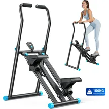 Merach Klappbarer Stepper – Vertical Climber Heimtrainer – höhenverstellbar, LCD-Display - Schwarz