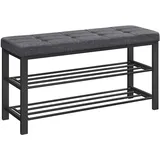 Songmics Schuhbank 31 x 100 x 49 cm dunkelgrau-schwarz / schwarz