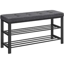 Songmics Schuhbank 31 x 100 x 49 cm dunkelgrau-schwarz / schwarz