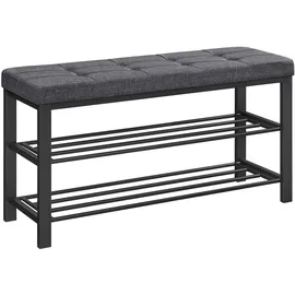 Songmics Schuhbank 31 x 100 x 49 cm dunkelgrau-schwarz / schwarz