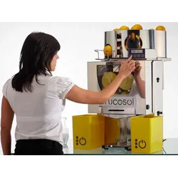 Frucosol elektr. Orangenpresse F50AC für 20-25 Orangen/Min. mit autom. Zufuhr 12kg Früchte und Zähler Saftpresse Entsafter Edelstahl