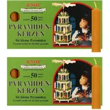 Knox 2 x Päckchen Knox Pyramidenkerzen Ø 14 mm Länge 74 mm - NATUR 2er Pack 50 Stück), Größe: ca. x 70
