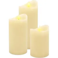 Spetebo LED Kerze 10 12 15 cm weiß 3er Set