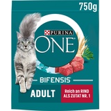 PURINA ONE BIFENSIS Adult Katzenfutter trocken, reich an Rind, 6er Pack (6 x 750g)