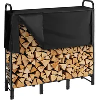 Vevor Metall Kaminholzregal, 122x32x118 cm Brennholzregal, Kaminholzunterstand aus Vierkantrohr,