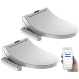 2er-Set smarte Dusch-WC-Aufsätze mit Föhn-Funktion, Sitzheizung
