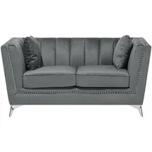 Beliani Sofa Samtstoff Grau 2-Sitzer
