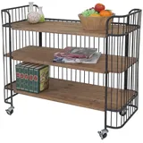 MCW Rollwagen MCW-A43, Rollregal Servierwagen, Tanne Holz massiv Vintage 84x98x36cm