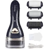 PRITECH Elektrischer Hornhautentferner Fußpflege Hornhaut Entfernen wiederaufladbar Pediküre Hornhautfeile Callus Remover (1138-Schwarz)