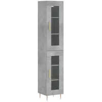 VidaXL Highboard Betongrau 34,5x34x180 cm Holzwerkstoff