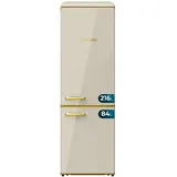 Cecotec Kühlschrank Kombi 2 Türen Retro 300 L Bolero CoolMarket Kombi Origin 300 Beige E Höhe 191,5 cm 60 cm Breite Temperaturregelung Chromgriff und Glasplatten Beige