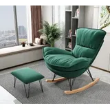 JVmoebel Schaukelsessel Designer Stuhl Polster Relax Textil Hocker Einsitzer Club Sofa, Made in Europa grün