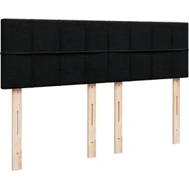 vidaXL Boxspringbett mit Matratze Schwarz 140x200 cm Stoff