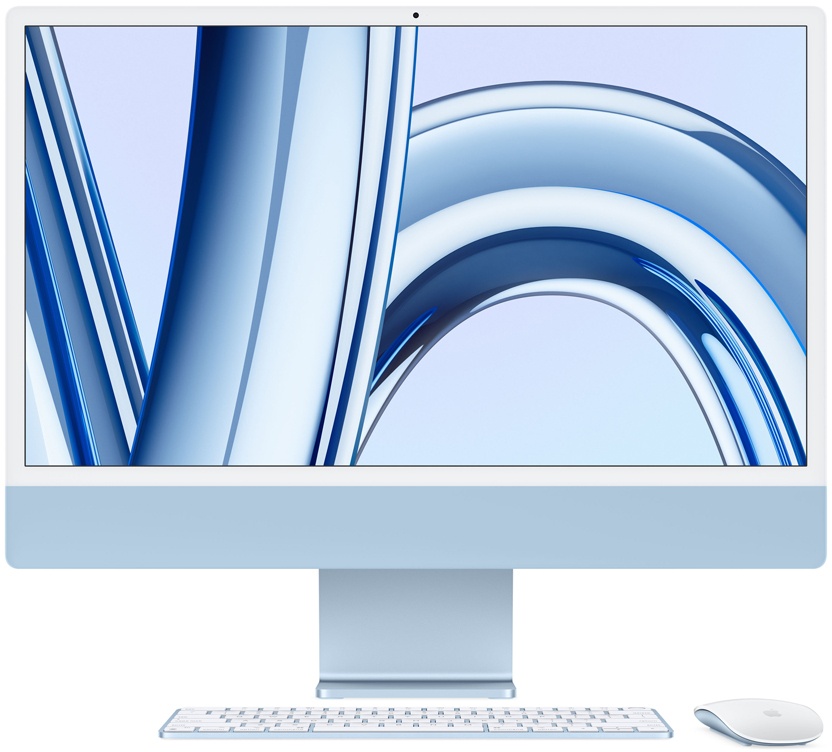 Apple iMac MQRC3D/A Blau - 61cm24‘‘ M3 8-Core Chip, 8-Core GPU, 8GB Ram, 256GB SSD