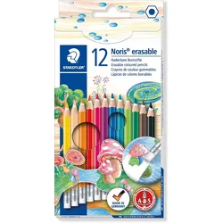 STAEDTLER Farbstift Noris Club 12 Farben mit Tipradierer