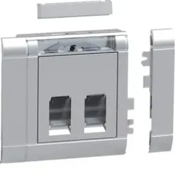 Hager GSETDM032LAN Einbauset Daten 2 RJ45 Type 03 front alu