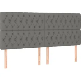 vidaXL Boxspringbett mit Matratze & LED Dunkelgrau 200x200 cm Stoff