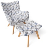 Supellex Sessel Supellex Sessel mit Hocker Design Patchwork maritime Motive